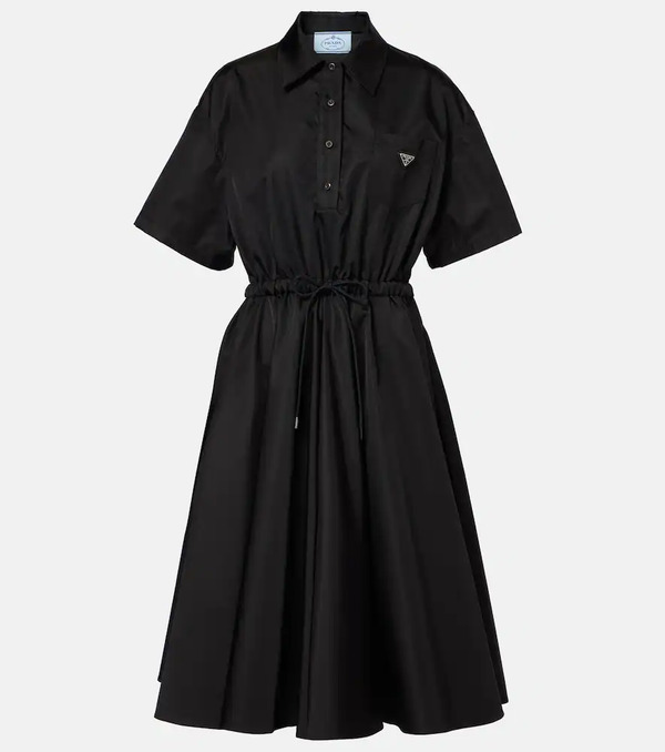  Prada Prada Vestido Midi De Re-nylon 