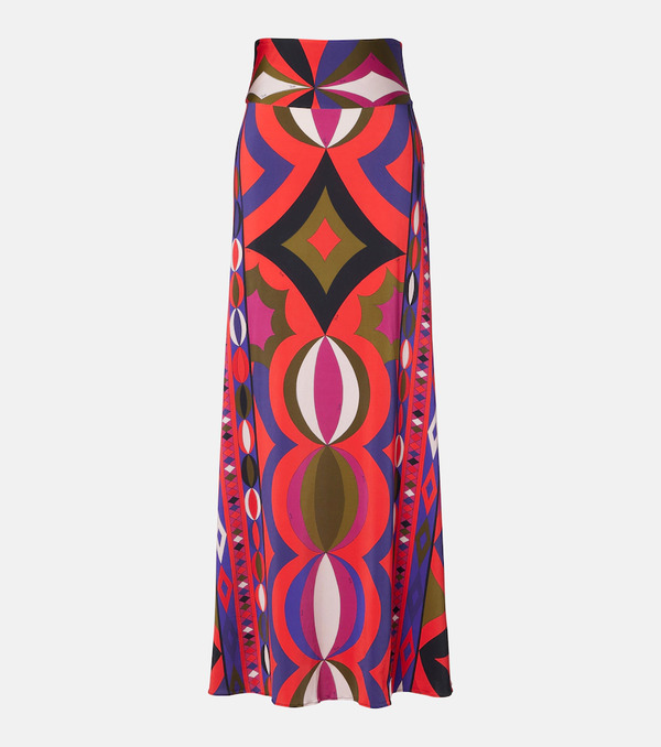  Pucci Pucci Falda Larga De Jersey De Satén 