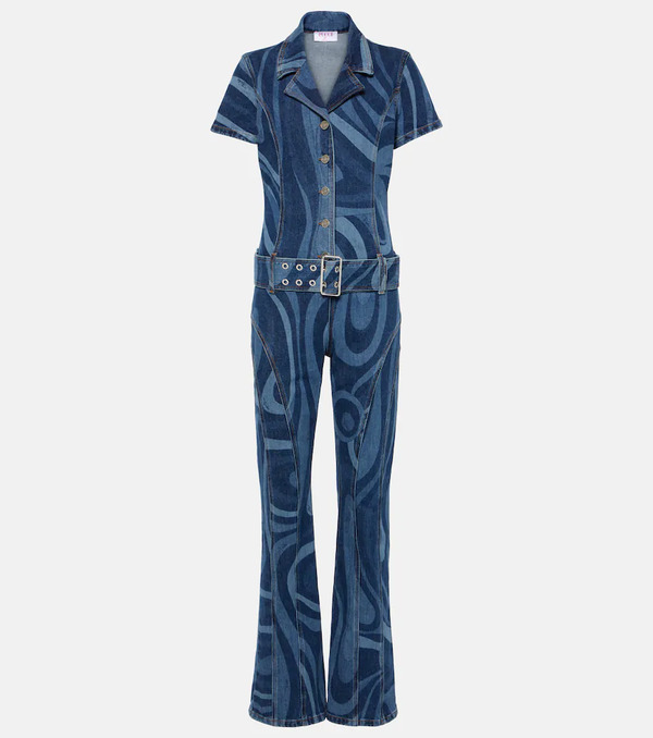  Pucci Pucci Mono Marmo De Denim Con Cinturón 