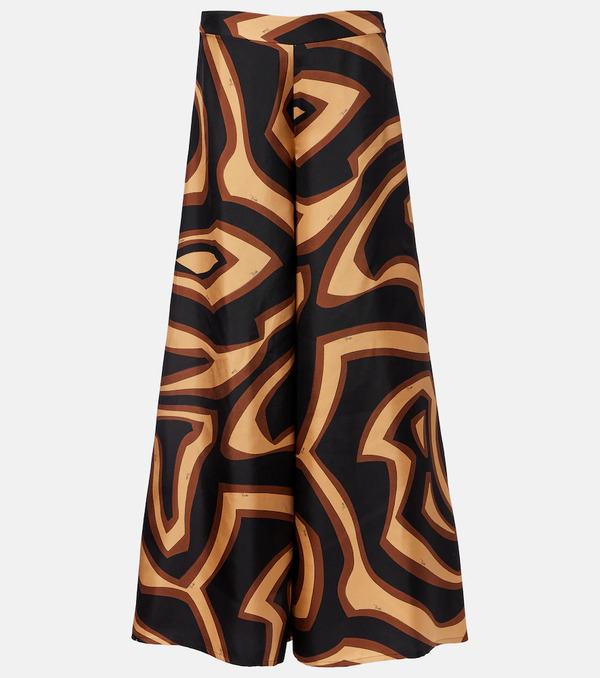  Pucci Pucci Pantalones Anchos Labirinto De Satén De Seda 