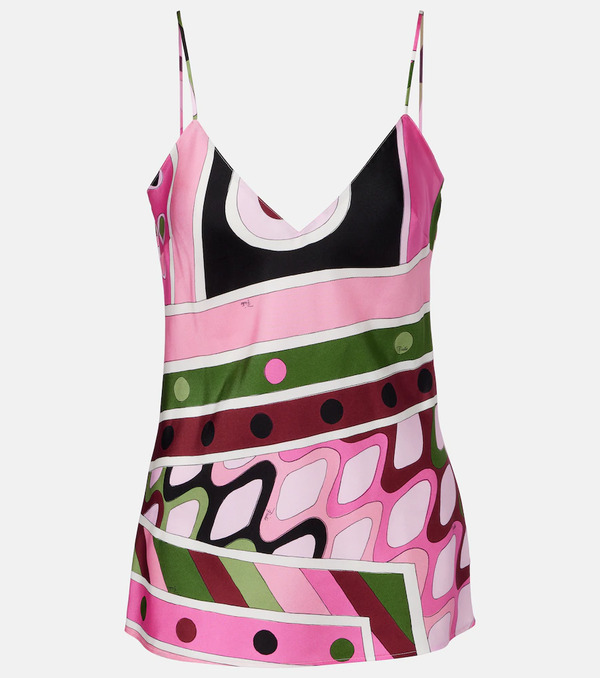  Pucci Pucci Top De Satén De Seda Estampado 