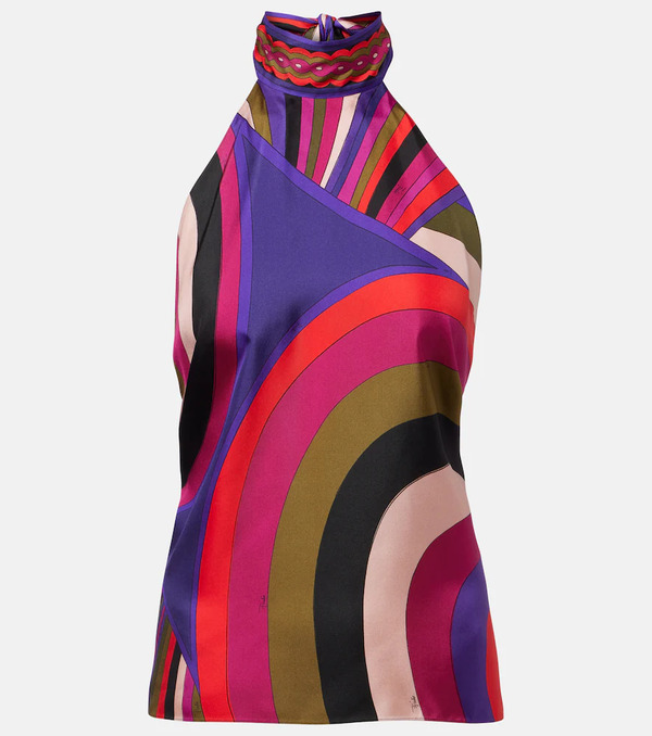 Pucci Pucci Top Iride De Satén De Seda 