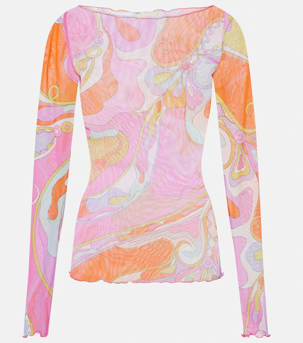 Pucci Pucci Top Orchidee De Tul Semitransparente 