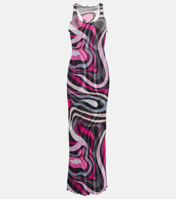  Pucci Pucci Vestido Largo Marmo De Tul 
