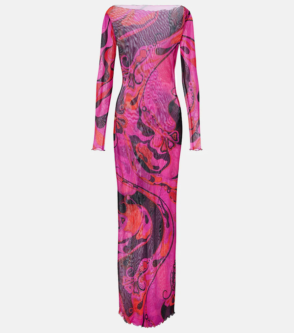  Pucci Pucci Vestido Largo Orchidee De Tul 