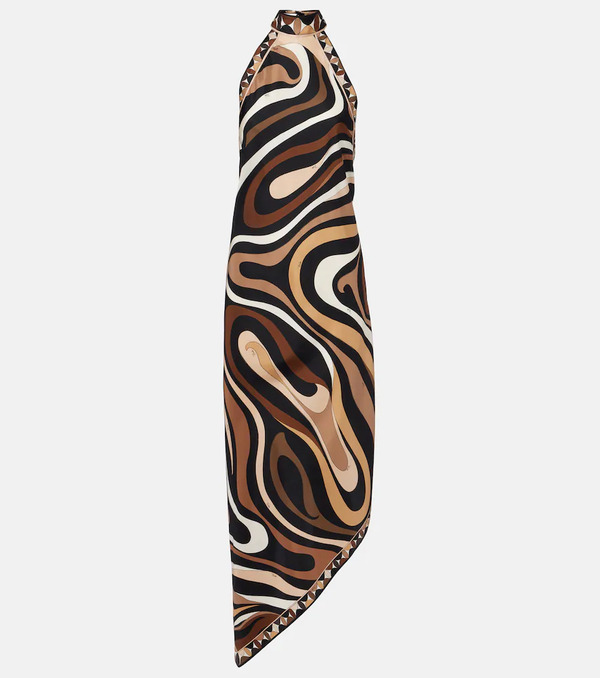  Pucci Pucci Vestido Midi Marmo De Satén De Seda 