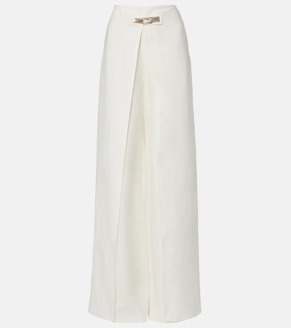  Ralph Lauren Collection Ralph Lauren Collection Pantalones Anchos Imann De Lino Plisados 