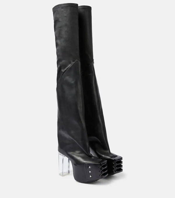  Rick Owens Rick Owens Botas Mosqueteras De Piel Con Plataforma 