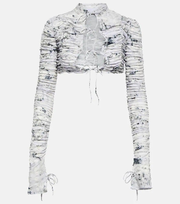  Roberta Einer Roberta Einer Cárdigan Cropped Estampado Con Lazada 