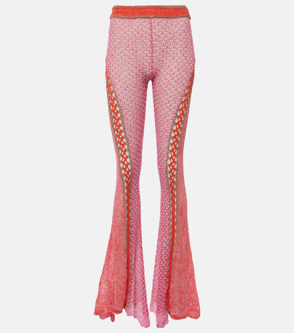  Roberta Einer Roberta Einer Pantalones Flared Calados De Algodón 