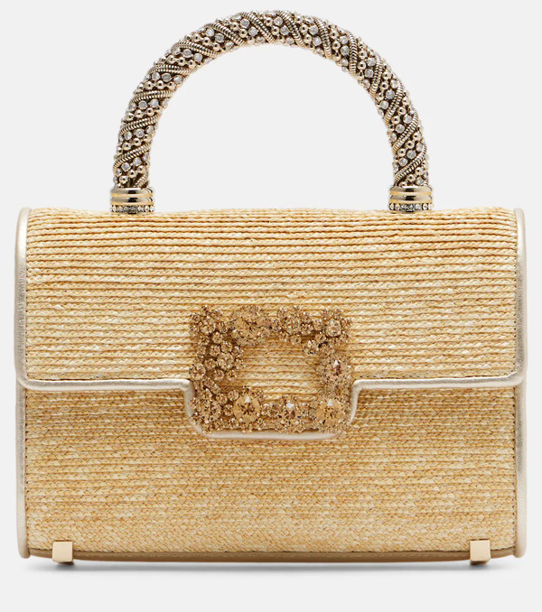 Roger Vivier Roger Vivier Bolso Jewel Efflorescence Mini De Paja 