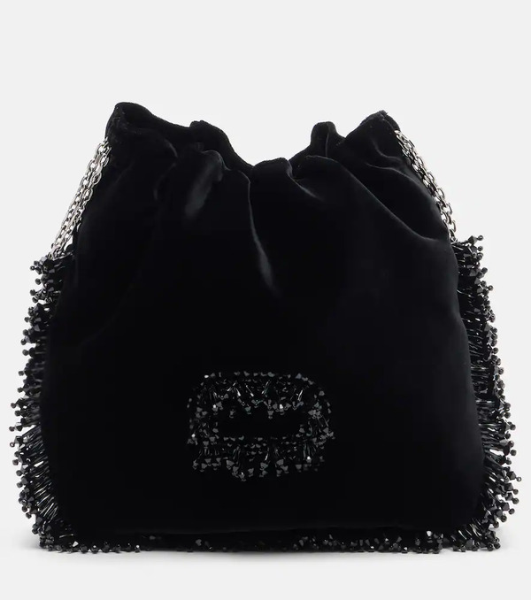  Roger Vivier Roger Vivier Bolso Saco Pilgrim Mini De Terciopelo 