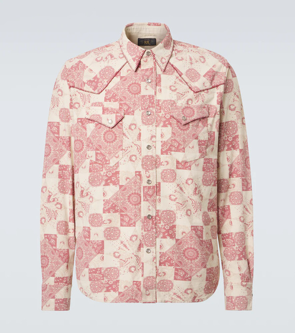  Rrl Rrl Camisa De Algodón Estampada 