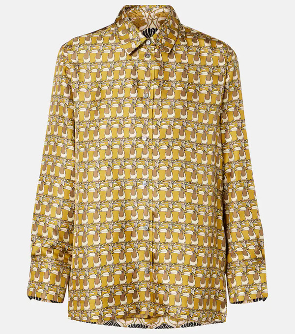  's Max Mara 's Max Mara Camisa De Seda Reversible Estampada 
