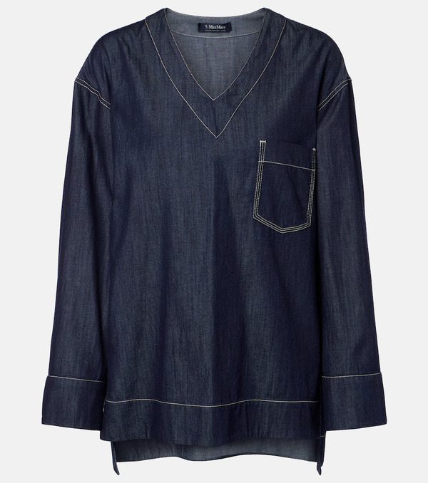  's Max Mara 's Max Mara Camisa Pace De Denim 