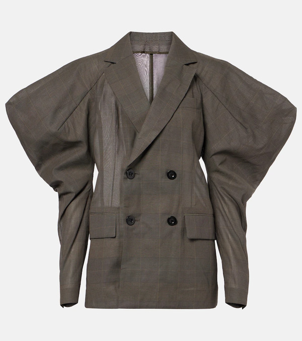  Sacai Sacai Blazer De Gasa De Algodón 