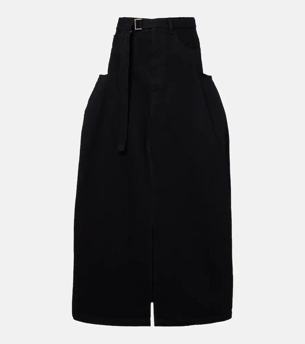  Sacai Sacai Falda Larga De Denim 