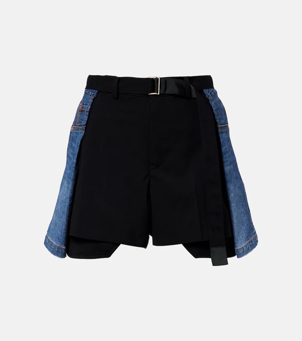  Sacai Sacai Shorts De Denim Con Paneles 