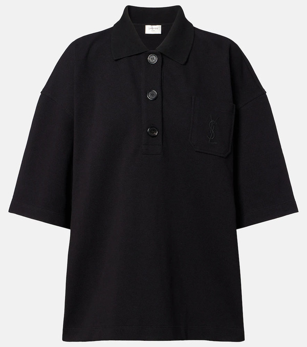  Saint Laurent Saint Laurent Polo Oversized De Algodón Bordado 