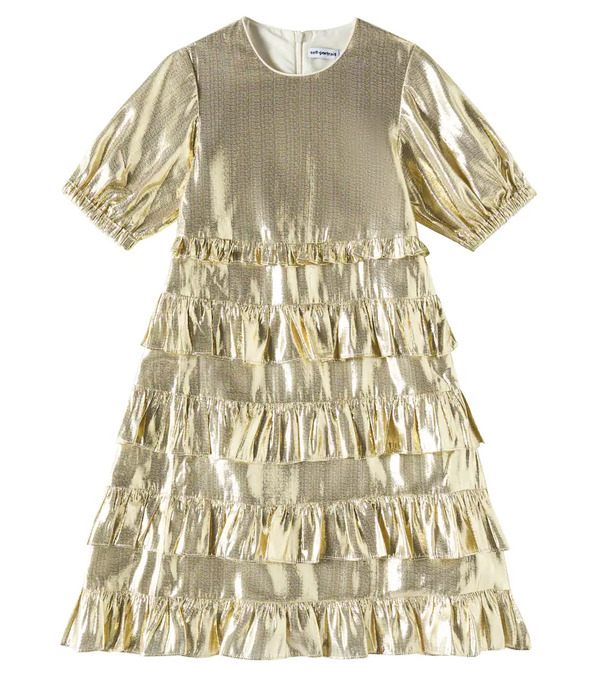  Self-portrait Kids Self-portrait Kids Vestido De Lamé Con Volantes 