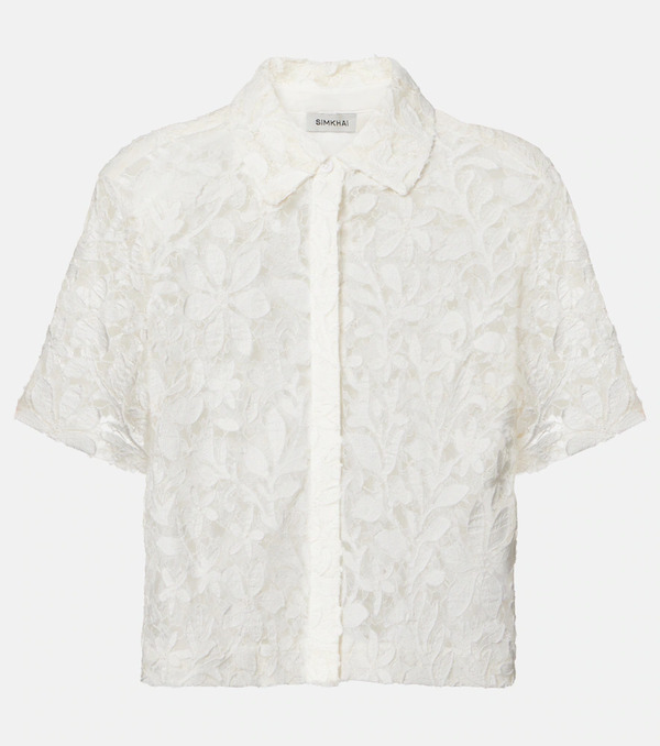  Simkhai Simkhai Camisa De Encaje De Algodón 