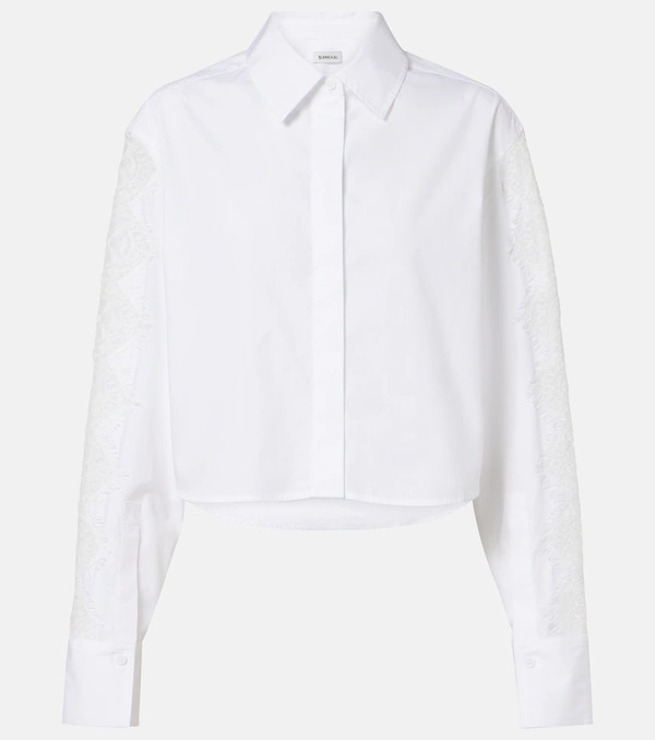  Simkhai Simkhai Camisa De Popelín De Algodón Con Encaje 