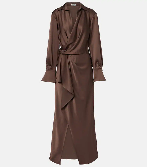 Simkhai Simkhai Vestido Envolvente Talita De Satén Drapeado 