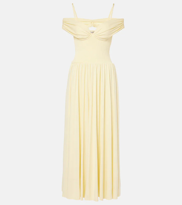  Simkhai Simkhai Vestido Largo Amarantha De Jersey Drapeado 