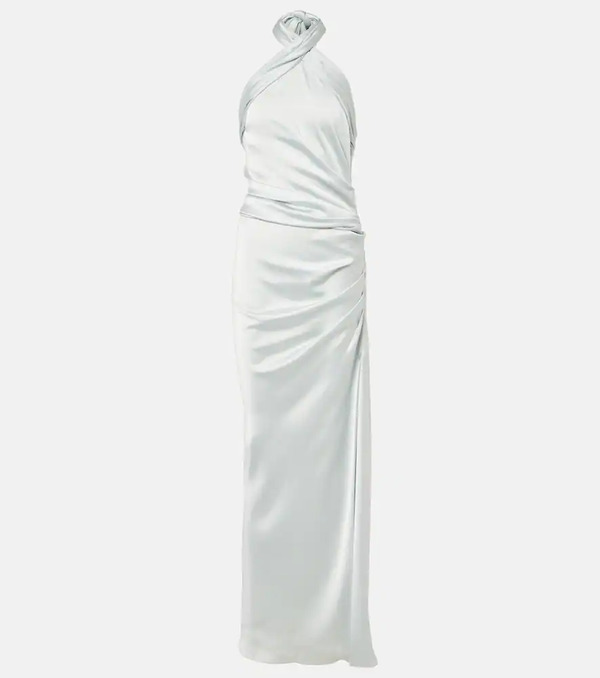  Simkhai Simkhai Vestido Largo De Satén Drapeado 