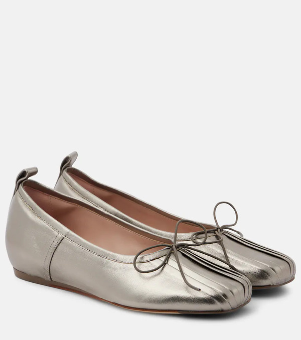  Simone Rocha Simone Rocha Bailarinas Classic De Piel Plisadas 
