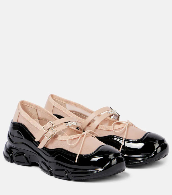  Simone Rocha Simone Rocha Bailarinas Mary Jane Tracker Con Piel 