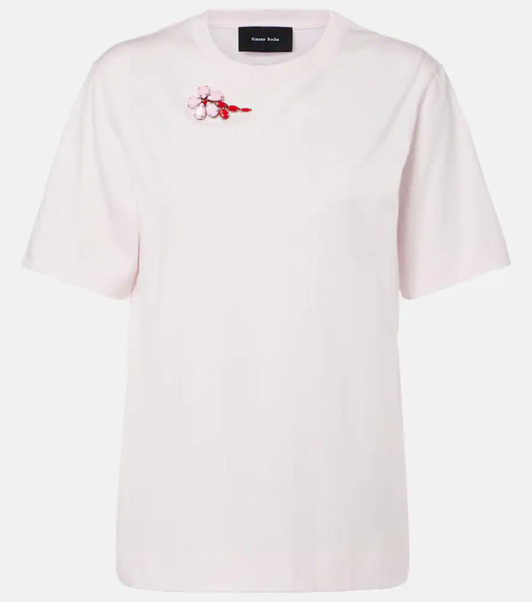 Simone Rocha Simone Rocha Camiseta De Jersey De Algodón Adornada 