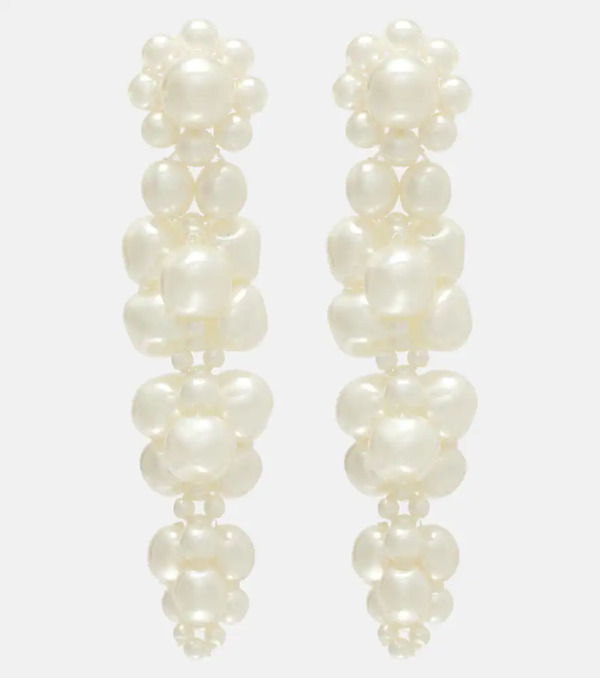  Simone Rocha Simone Rocha Pendientes Drip Con Perlas Sintéticas 