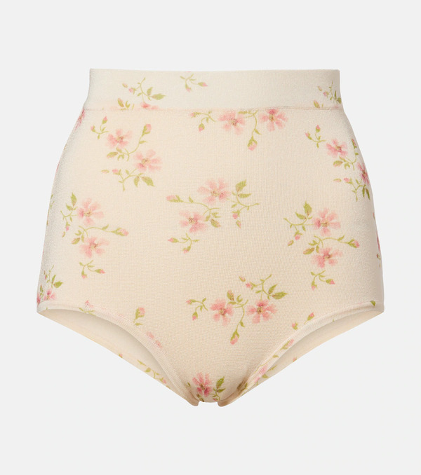  Simone Rocha Simone Rocha Shorts Rectos Florales 