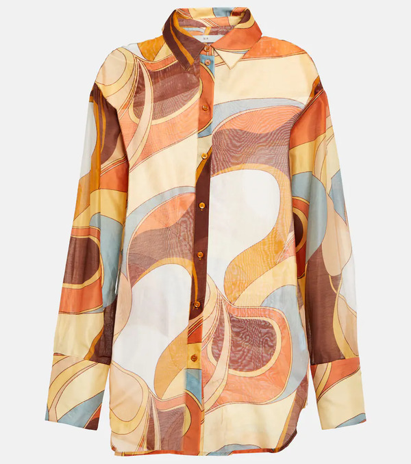  Sir Sir Camisa De Algodón Y Seda Estampada 