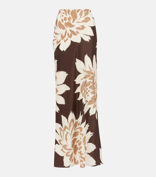  Sir Sir Falda Larga De Seda Floral 