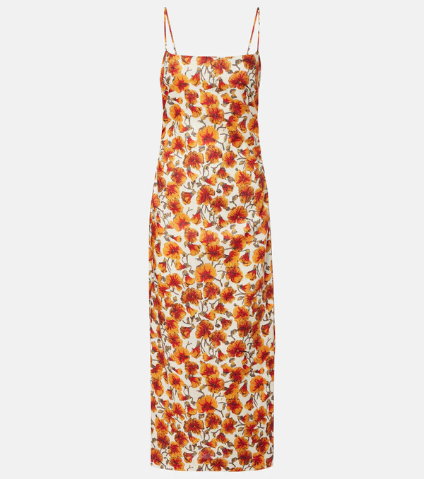  Sir Sir Vestido Midi De Lino Floral 