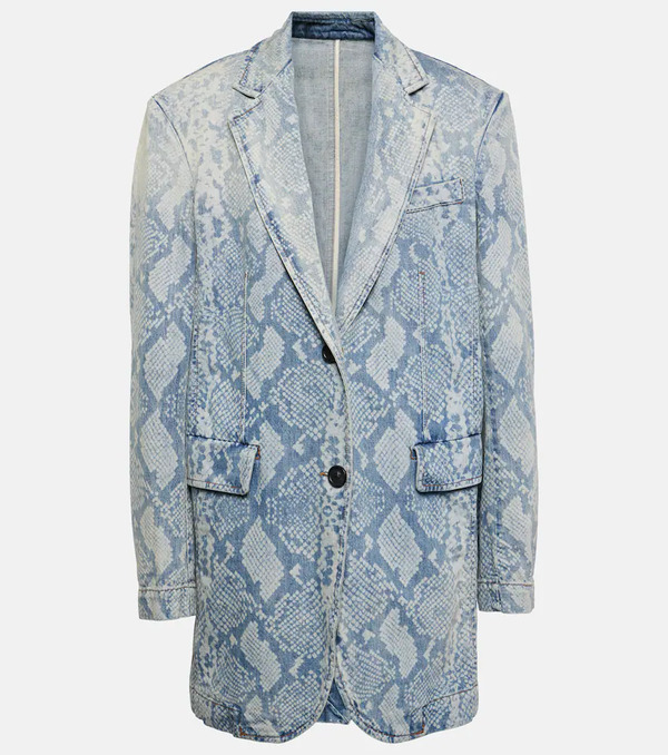  Sportmax Sportmax Blazer De Denim Con Efecto Serpiente 