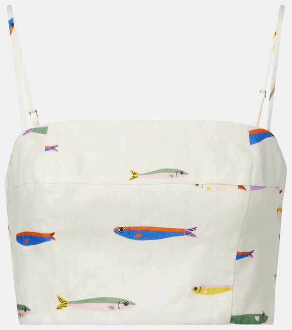  Staud Staud Crop Top Federico De Lino Estampado 