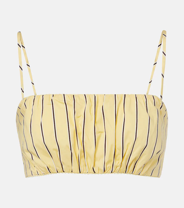  Staud Staud Crop Top Fiore De Algodón A Rayas 