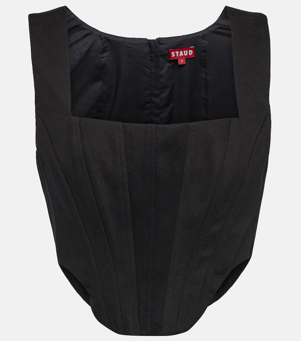  Staud Staud Crop Top Kai De Algodón Con Cuello 