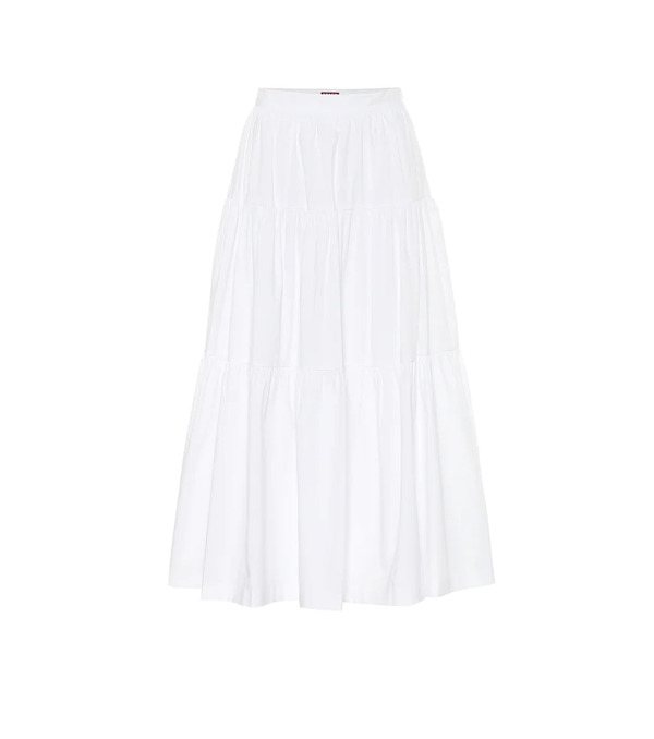  Staud Staud Falda Midi Sea De Popelín 