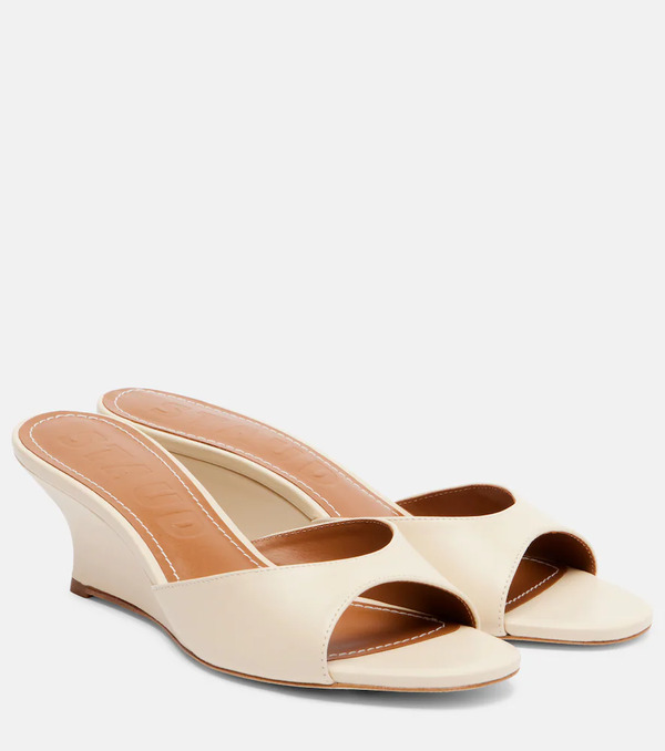  Staud Staud Mules Con Cuña Brigitte De Piel 