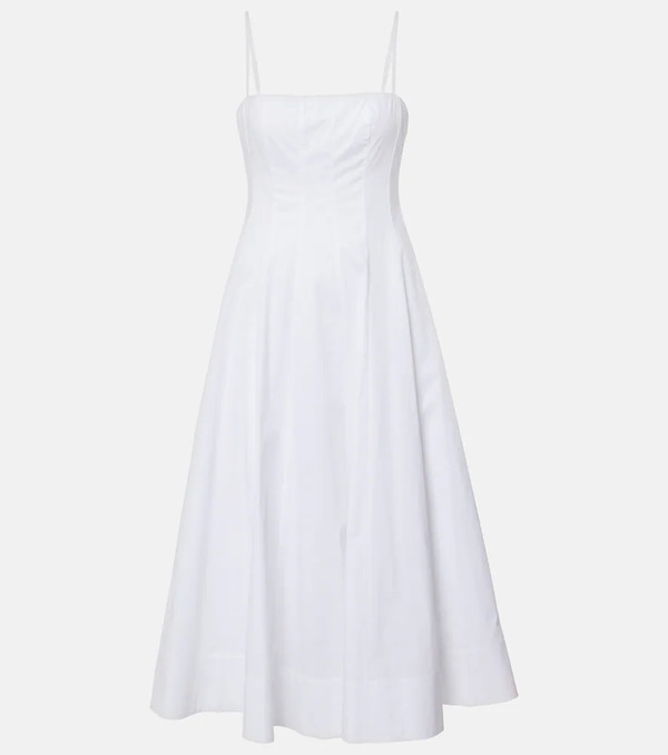  Staud Staud Vestido Midi Wylie De Algodón 