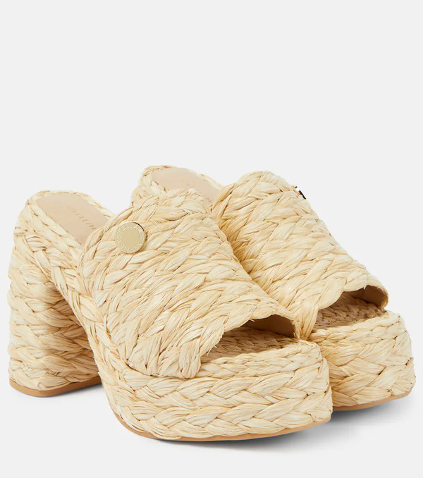  Stella Mccartney Stella Mccartney Mules Con Plataforma Skyla Efecto Rafia 
