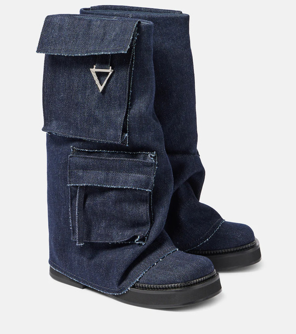  The Attico The Attico Botas De Combate Robin De Denim 