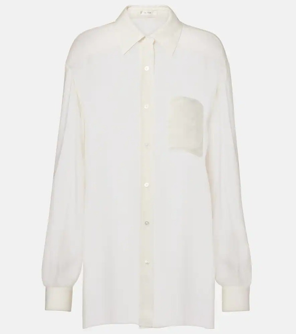  The Row The Row Camisa Nesson Oversized De Cupro A Rayas 