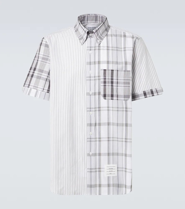  Thom Browne Thom Browne Camisa De Algodón A Rayas Patchwork 