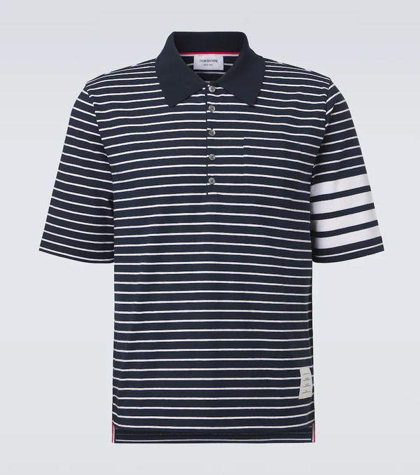  Thom Browne Thom Browne Polo 4-bar De Algodón A Rayas 