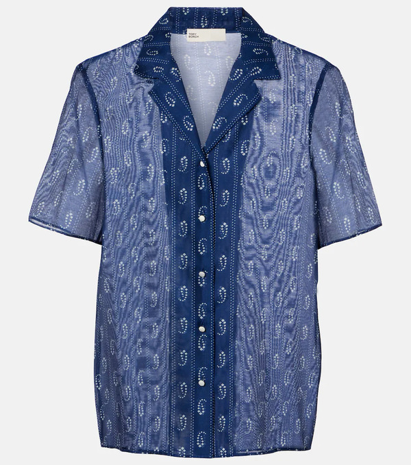  Tory Burch Tory Burch Camisa De Algodón Y Seda Estampada 